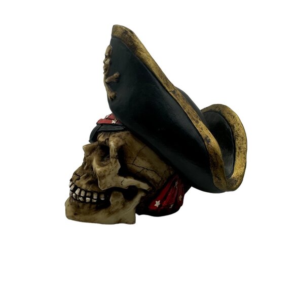 Pirate Skull Coin Bank With Eyepatch & Bandana Decor - Picture 2 of 6